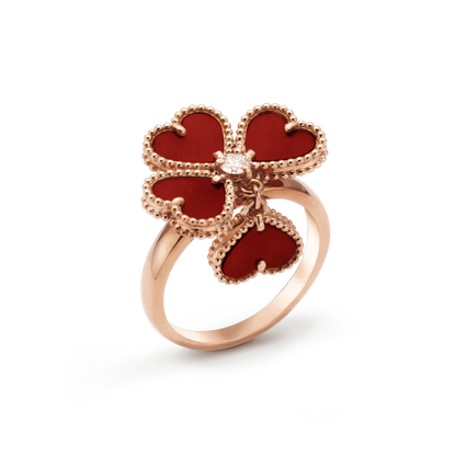 [Love Lucky]SWEET CLOVER CARNELIAN RING