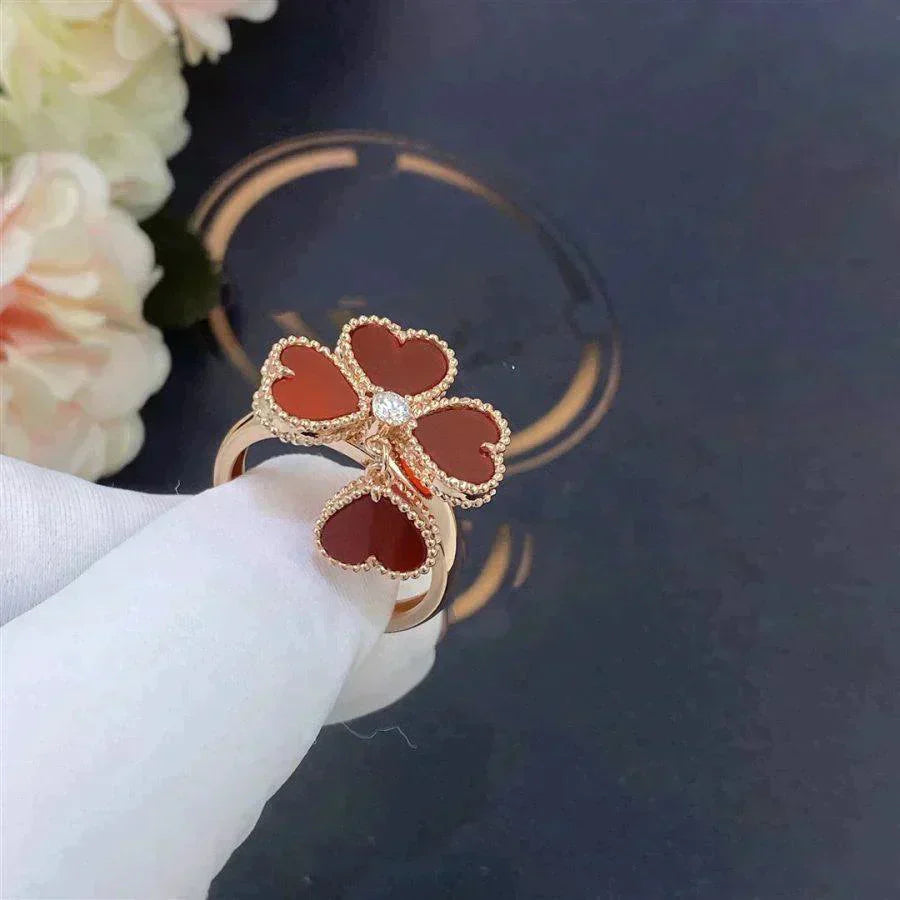 [Love Lucky]SWEET CLOVER CARNELIAN RING