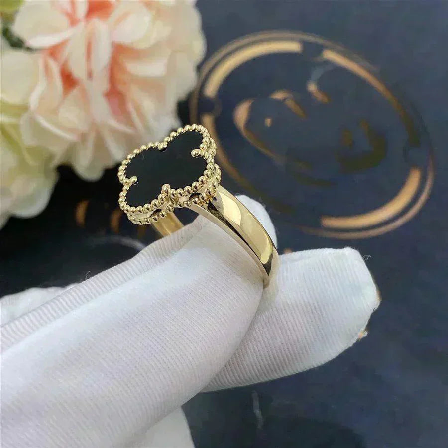 [Love Lucky]CLOVER ONYX RING