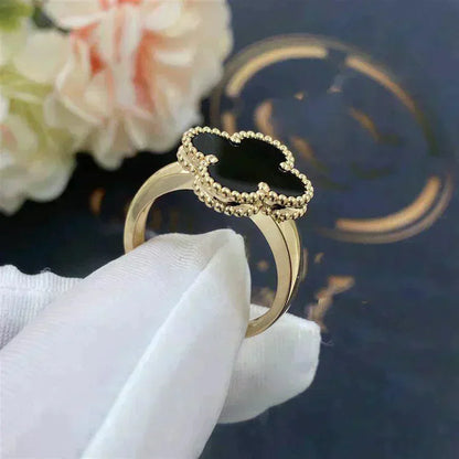 [Love Lucky]CLOVER ONYX RING
