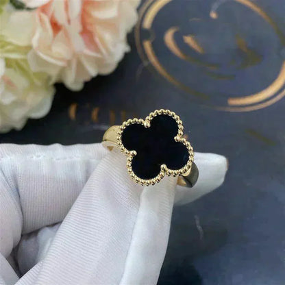 [Love Lucky]CLOVER ONYX RING