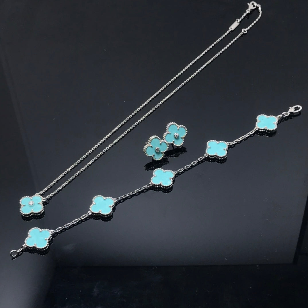 [Love Lucky]CLOVER 1 DIAMOND BLUE SKY SILVER EARRINGS