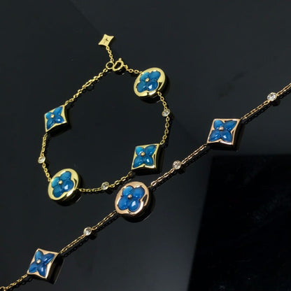 [Love Lucky]STAR AND SUN 4 MOTIF BLUE BRACELET
