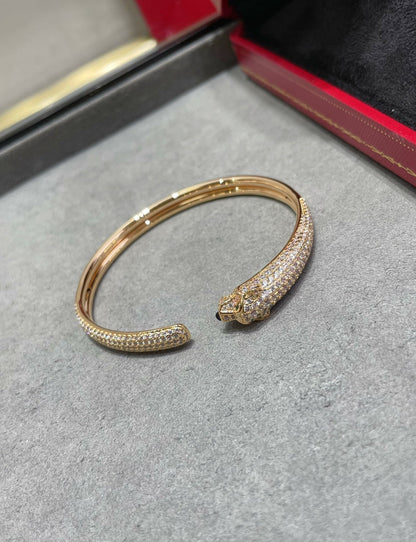 [Love Lucky]PANTHERE FULL DIAMOND OPEN BRACELET
