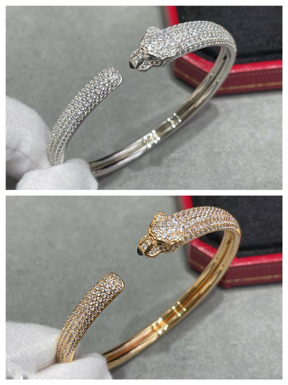 [Love Lucky]PANTHERE FULL DIAMOND OPEN BRACELET