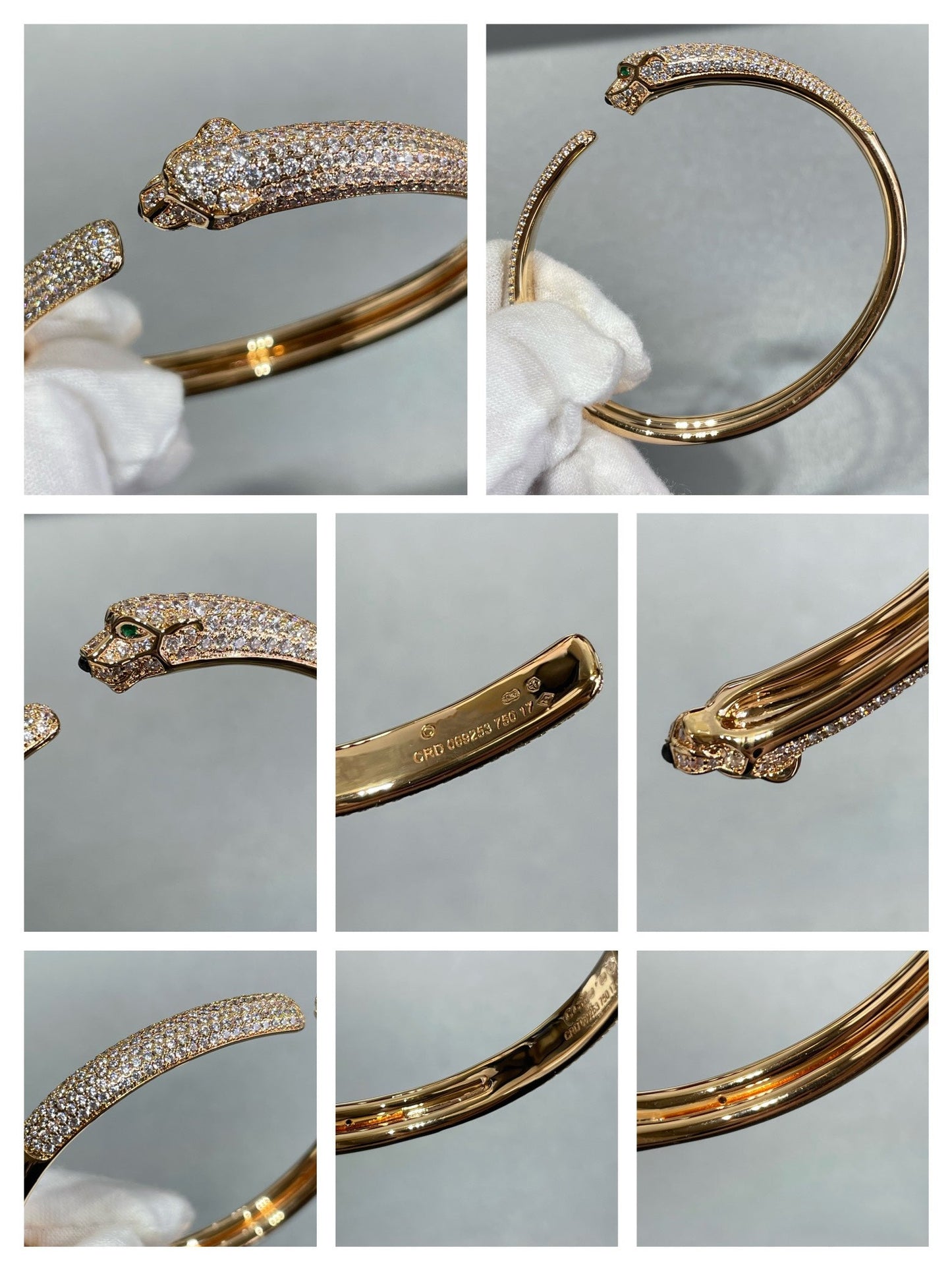 [Love Lucky]PANTHERE FULL DIAMOND OPEN BRACELET