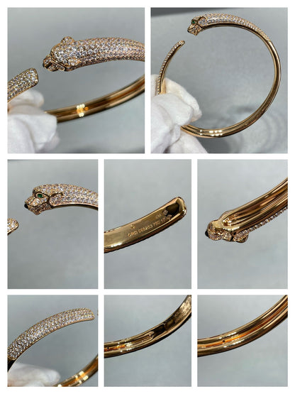 [Love Lucky]PANTHERE FULL DIAMOND OPEN BRACELET