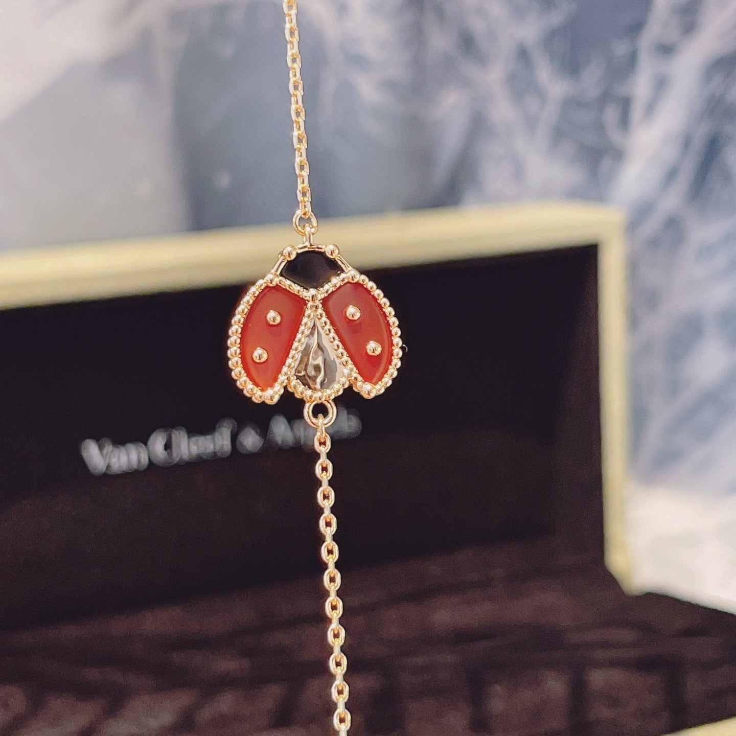 [Love Lucky]LUCKY SPRING 1 MOTIF PINK GOLD BRACELET
