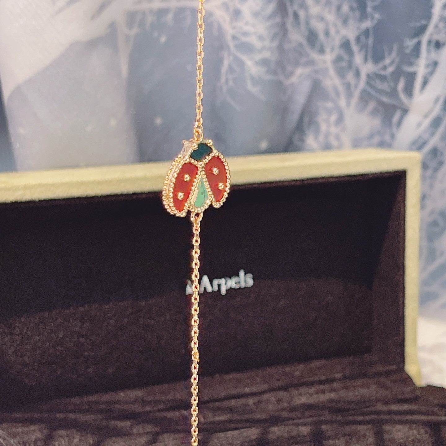 [Love Lucky]LUCKY SPRING 1 MOTIF PINK GOLD BRACELET