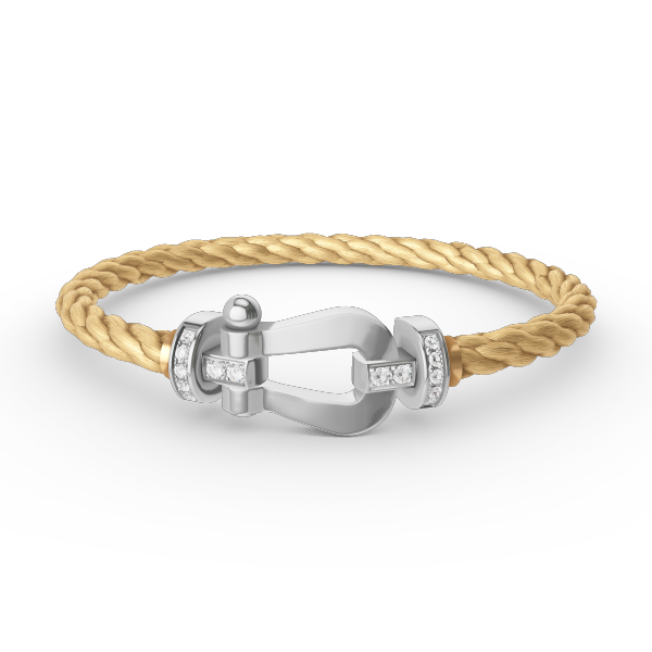 [Love Lucky]FORCE LARGE HORSESHOE HALF DIAMOND BRACELET SILVER