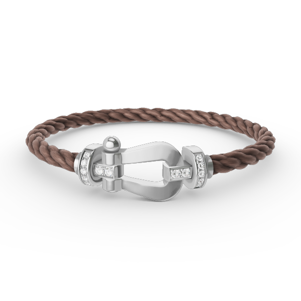 [Love Lucky]FORCE LARGE HORSESHOE HALF DIAMOND BRACELET SILVER