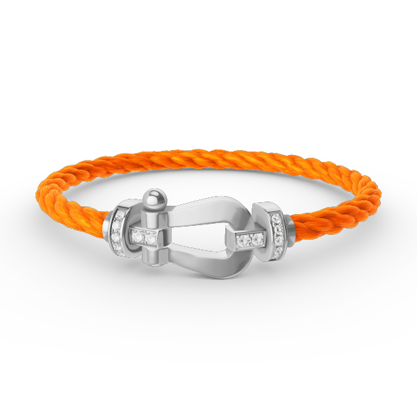 [Love Lucky]FORCE LARGE HORSESHOE HALF DIAMOND BRACELET SILVER