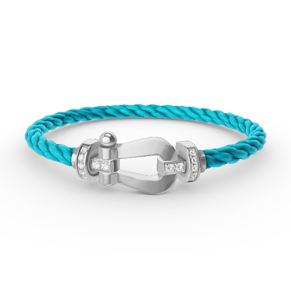[Love Lucky]FORCE LARGE HORSESHOE HALF DIAMOND BRACELET SILVER