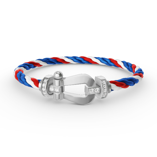 [Love Lucky]FORCE LARGE HORSESHOE HALF DIAMOND BRACELET SILVER