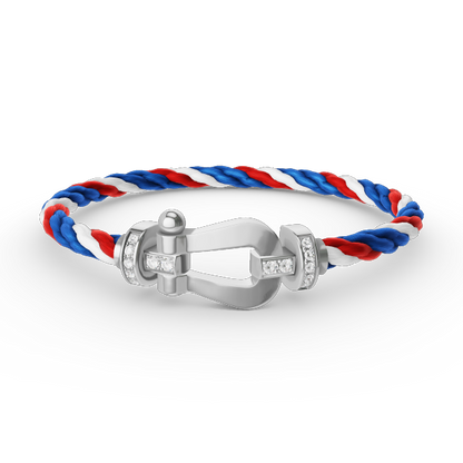 [Love Lucky]FORCE LARGE HORSESHOE HALF DIAMOND BRACELET SILVER