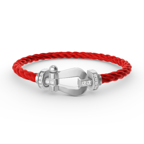 [Love Lucky]FORCE LARGE HORSESHOE HALF DIAMOND BRACELET SILVER