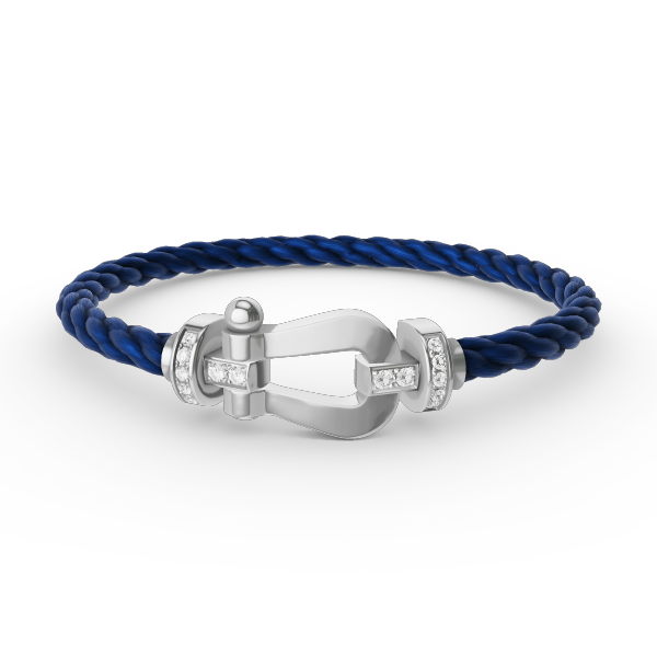 [Love Lucky]FORCE LARGE HORSESHOE HALF DIAMOND BRACELET SILVER