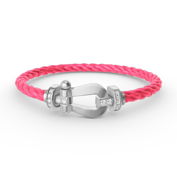 [Love Lucky]FORCE LARGE HORSESHOE HALF DIAMOND BRACELET SILVER