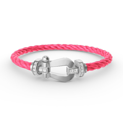 [Love Lucky]FORCE LARGE HORSESHOE HALF DIAMOND BRACELET SILVER