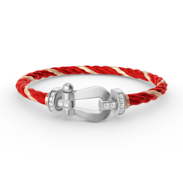 [Love Lucky]FORCE LARGE HORSESHOE HALF DIAMOND BRACELET SILVER