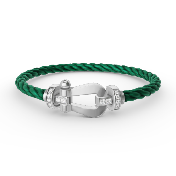 [Love Lucky]FORCE LARGE HORSESHOE HALF DIAMOND BRACELET SILVER