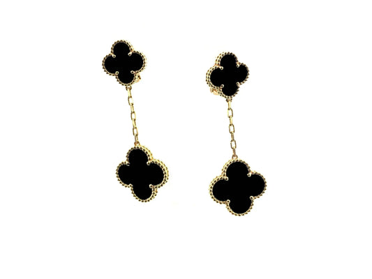 [Love Lucky]CLOVER 2 MOTIFS  EARRINGS (MULTIPLE CHOICESC