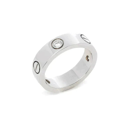 [Love Lucky]LOVE RING 5.5MM 3 DIAMONDS SILVER