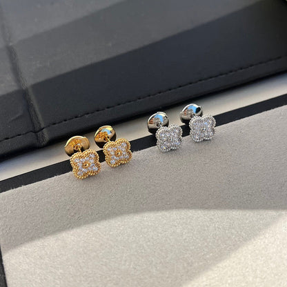 [Love Lucky]CLOVER MINI DIAMOND STUD EARRINGS