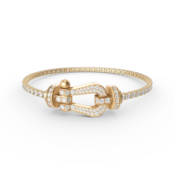 [Love Lucky]FORCE  LARGE HORSESHOE FULL DIAMOND TENNIS BRACELET